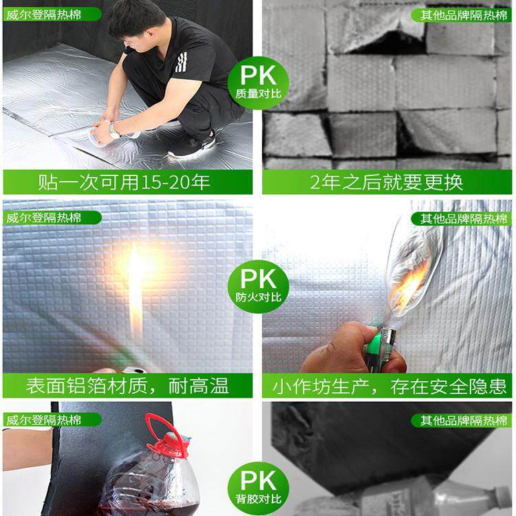 隔热棉隔屋挤塑板保温棉耐高温防火布阳光房楼顶顶热膜箔64隔铝热
