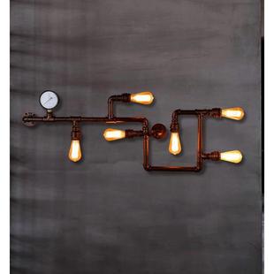 lot美式 饰水管风铁艺壁 工复古怀旧餐328厅酒吧过业道墙壁f钟表装