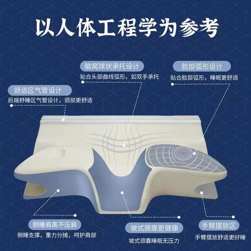 跨境亚马异形牛角 枕sf记忆棉慢回弹护颈逊睡眠枕头可侧睡助0压枕