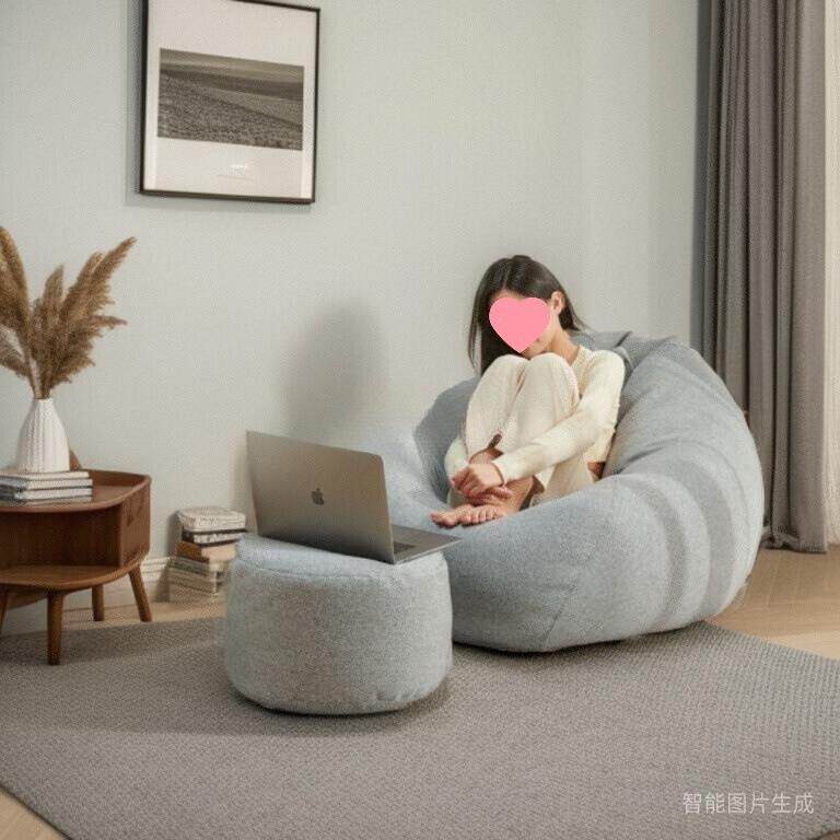 懒人发可可躺单沙人豆睡袋榻榻S1米小户型创休意阳台闲懒人椅