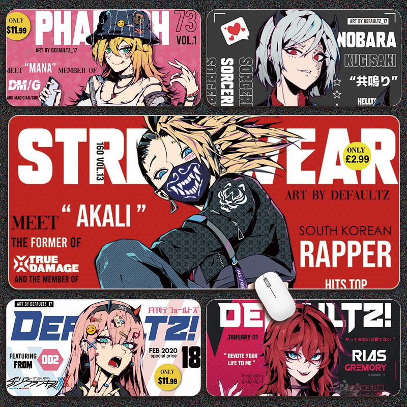 二次元动漫卡通滑鼠垫超大号炫酷美女男朋克风游戏电竞脑键盘桌垫