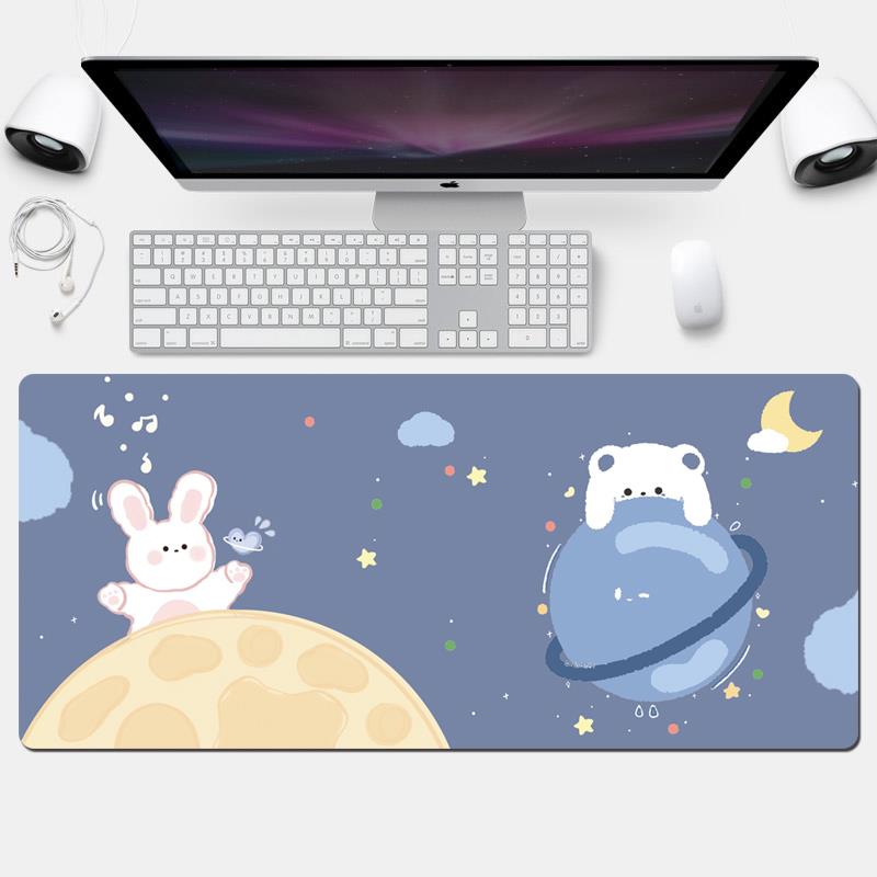 超大号鼠标垫键盘桌垫锁边加厚电脑办公可爱女生GF33