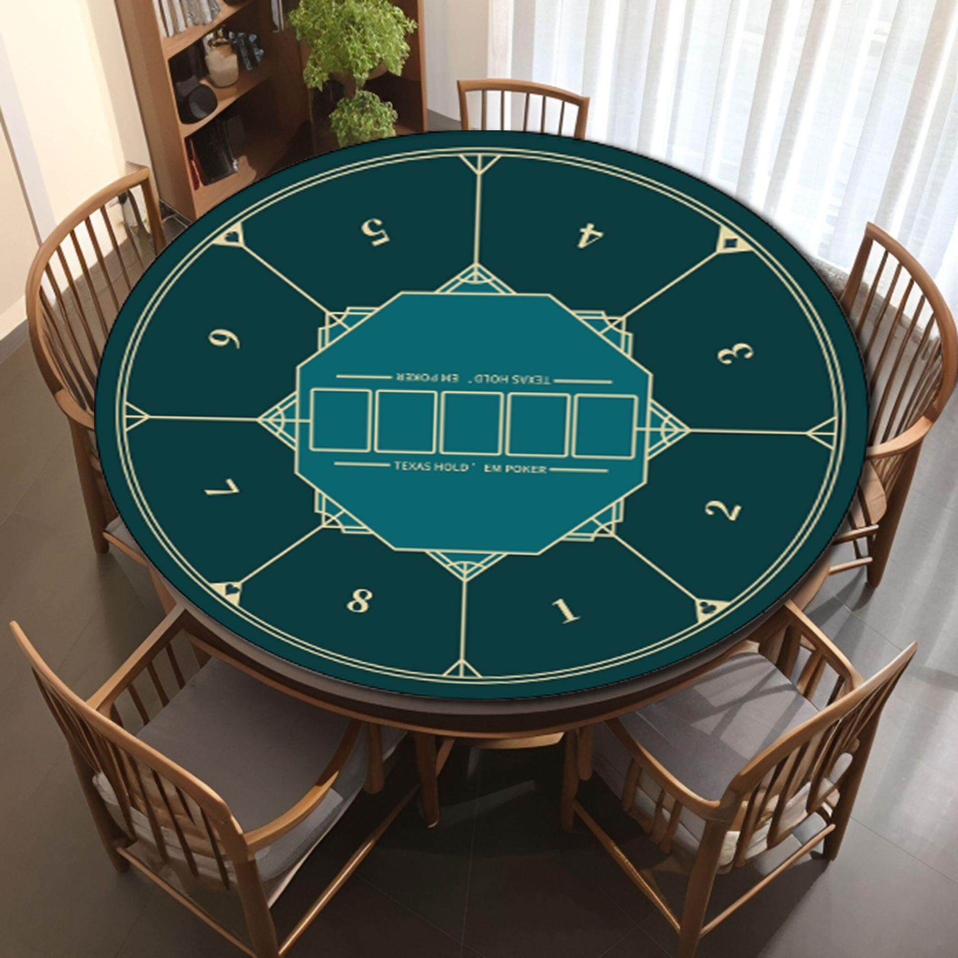 中式扑克圆桌垫静音硅藻泥桌面台布棋牌室吸水耐脏易打理防滑垫子