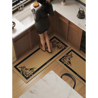 新中式厨房专用地垫中国风地面硅藻泥吸水速干脚垫子防滑耐脏地毯