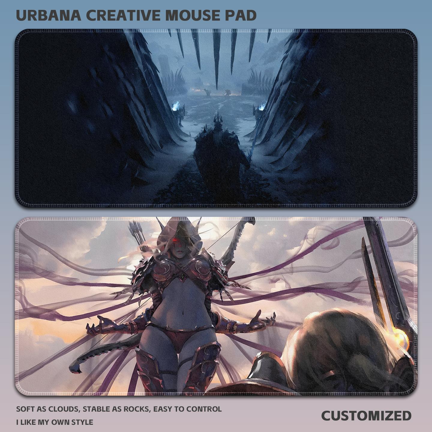 WOW魔兽世界鼠标垫超大加厚护腕电竞游戏电脑桌垫二次元键盘垫子