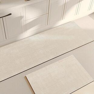 地毯 奶油风硅藻泥防滑脚垫防水防油长款 日式 厨房专用地垫2023新款