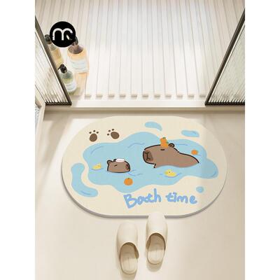 软硅藻泥浴室地垫卫生间门口防滑脚垫浴室吸水垫洗手间速干垫子