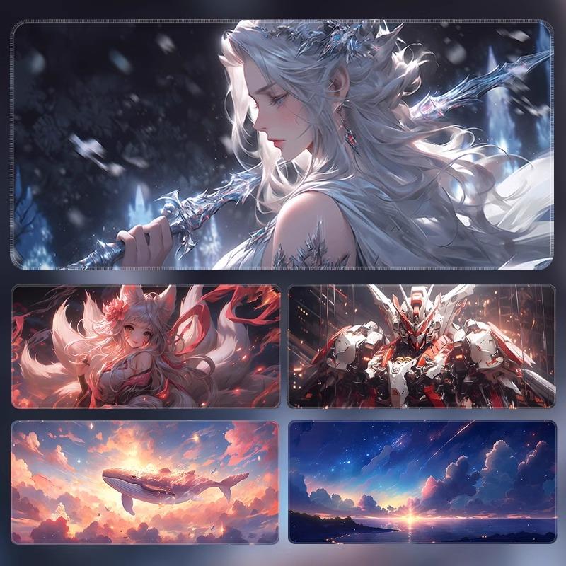 国潮动漫鼠标垫超大号男生二次元电脑办公桌面垫电竞游戏宿舍桌垫