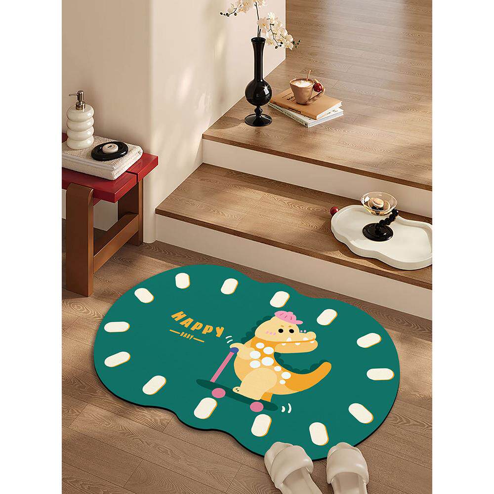 卡通可爱地垫浴室门口硅藻泥吸水防滑软脚垫速干地毯可定制新款