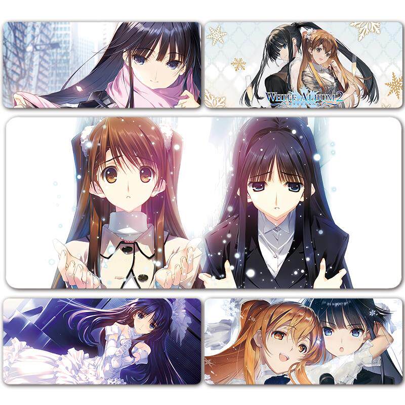 白色相簿WA雪菜冬马和纱鼠标垫加厚锁边办公室电脑桌垫键盘垫超大