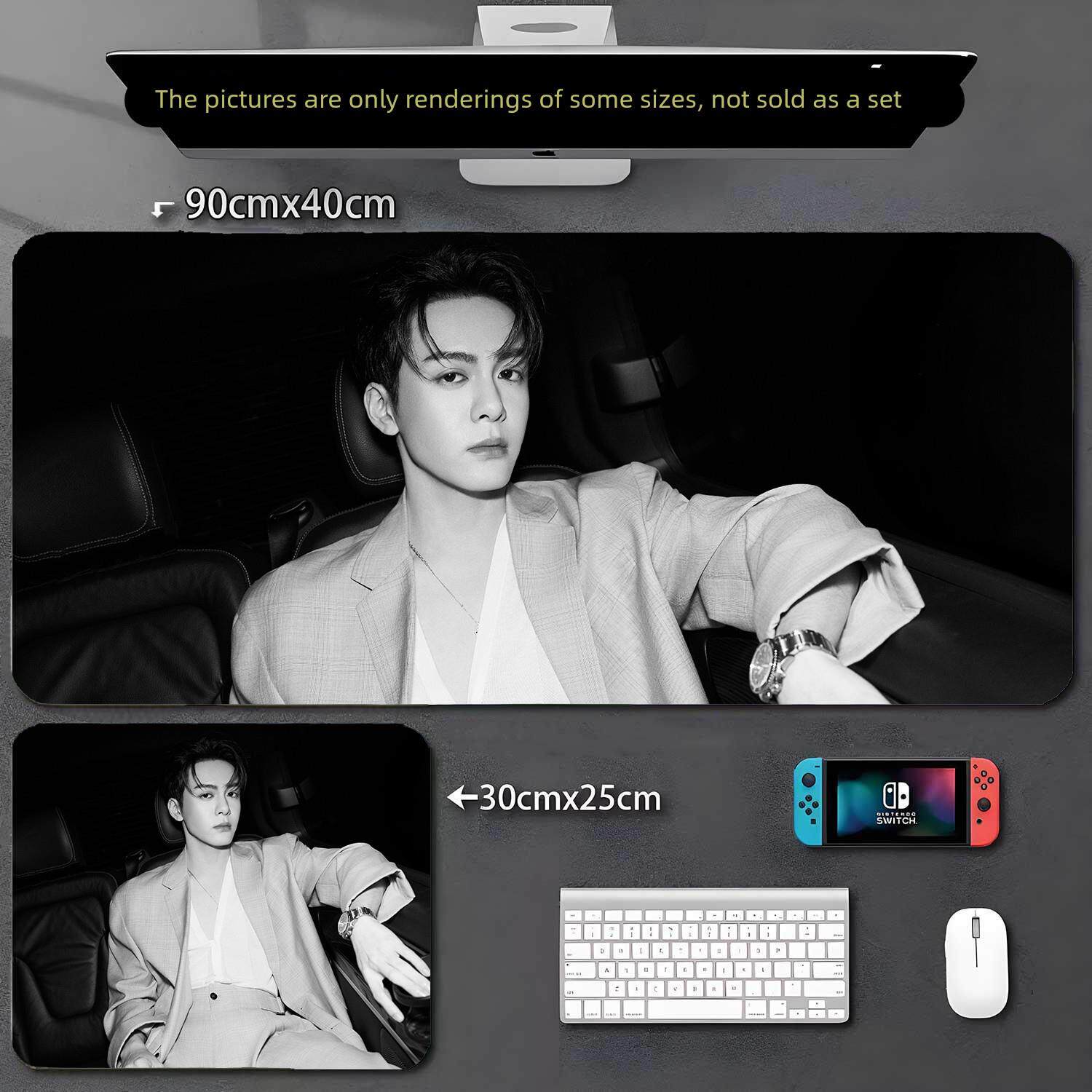 曾舜晞鼠标垫超大号明星周边游戏键盘垫可定制图案照片锁边书桌垫