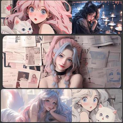 英雄联盟新款滑鼠垫超大号暴走萝莉金克丝电竞游戏桌垫电脑键盘垫