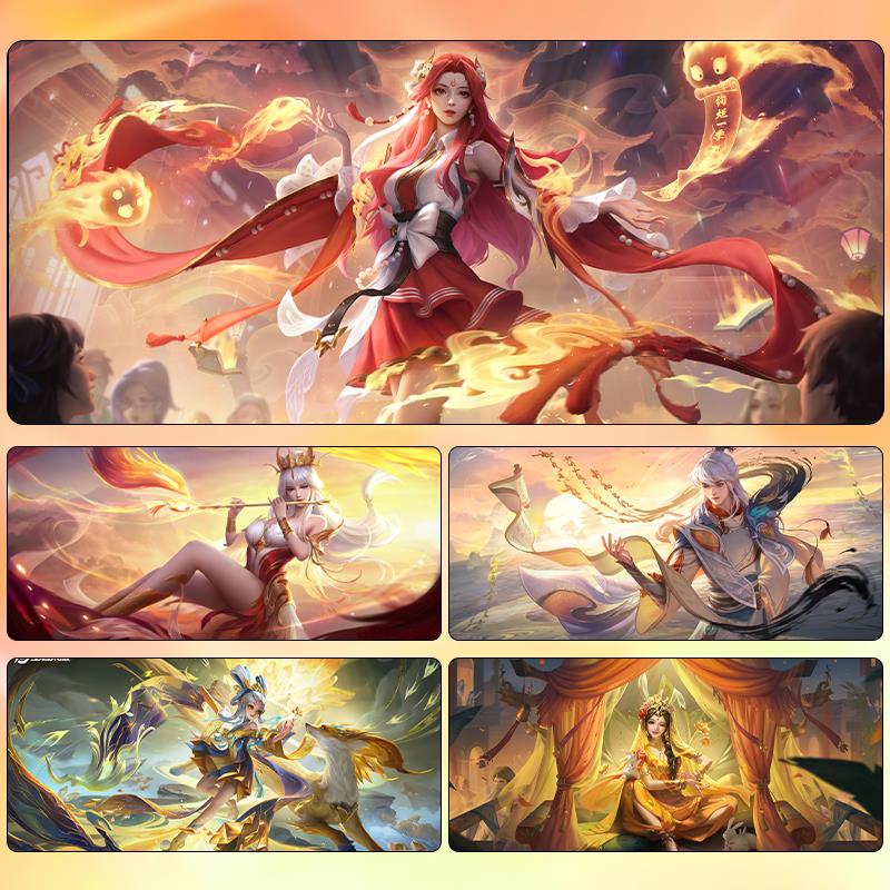 王者荣耀鼠标垫超大男女电脑桌垫鲁班瑶诸葛亮大乔妲己游戏键盘垫