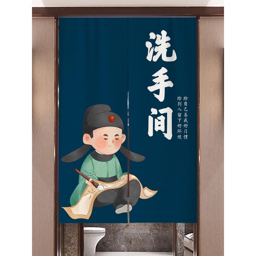 2025新款卫生间门帘定制遮挡帘磁吸条强力公共厕所半截布帘免打孔图片