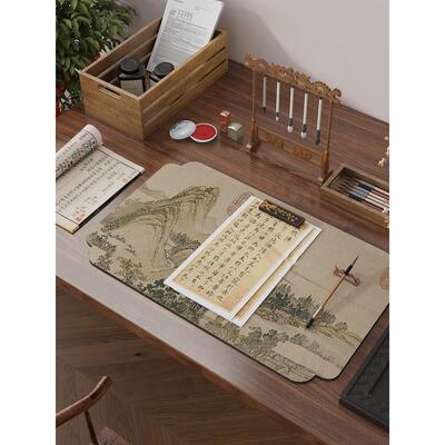 新中式中国风山水书法垫布毛笔专用写字垫书画毛毡垫硅藻泥吸水垫