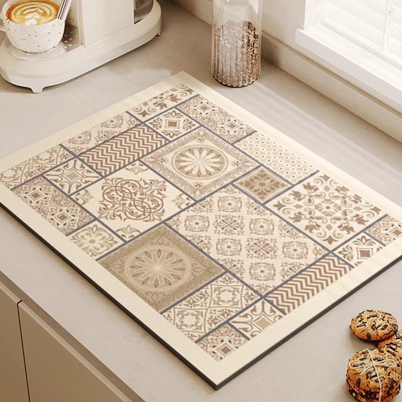 意大利厨房台面吸水硅藻泥沥水垫洗手台桌面防滑垫可裁剪加厚垫子