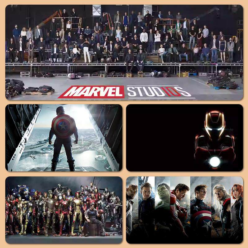 漫威鼠标垫超大钢铁侠蜘蛛侠电竞游戏大号电脑桌垫键盘滑鼠垫定制