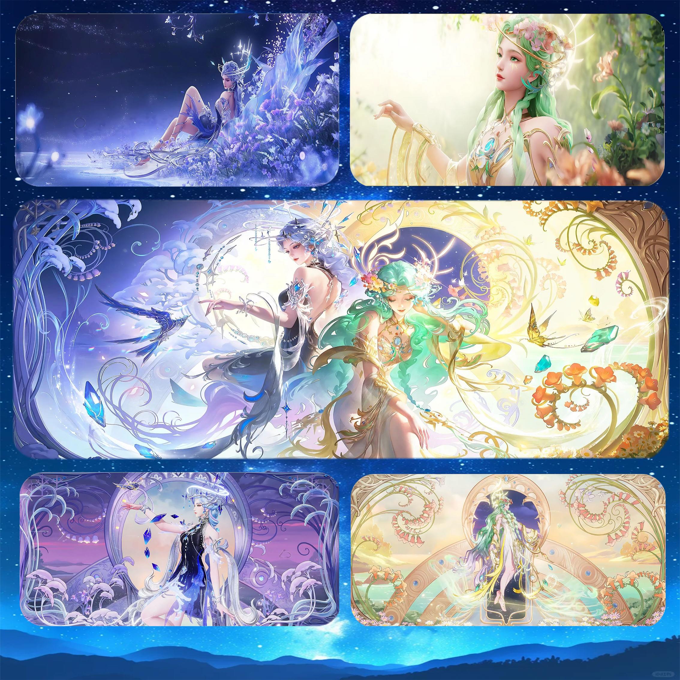 王者荣耀超大鼠标垫电竞游戏办公桌垫加厚锁边键盘垫防滑貂蝉大乔