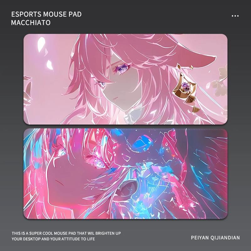 二次元超大动漫键盘垫定制渐变电竞游戏专用滑鼠垫男生电脑桌面垫