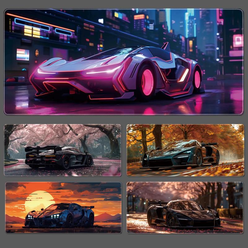 炫酷跑车鼠标垫男生超大号超跑电脑桌垫办公游戏电竞键盘垫可定制