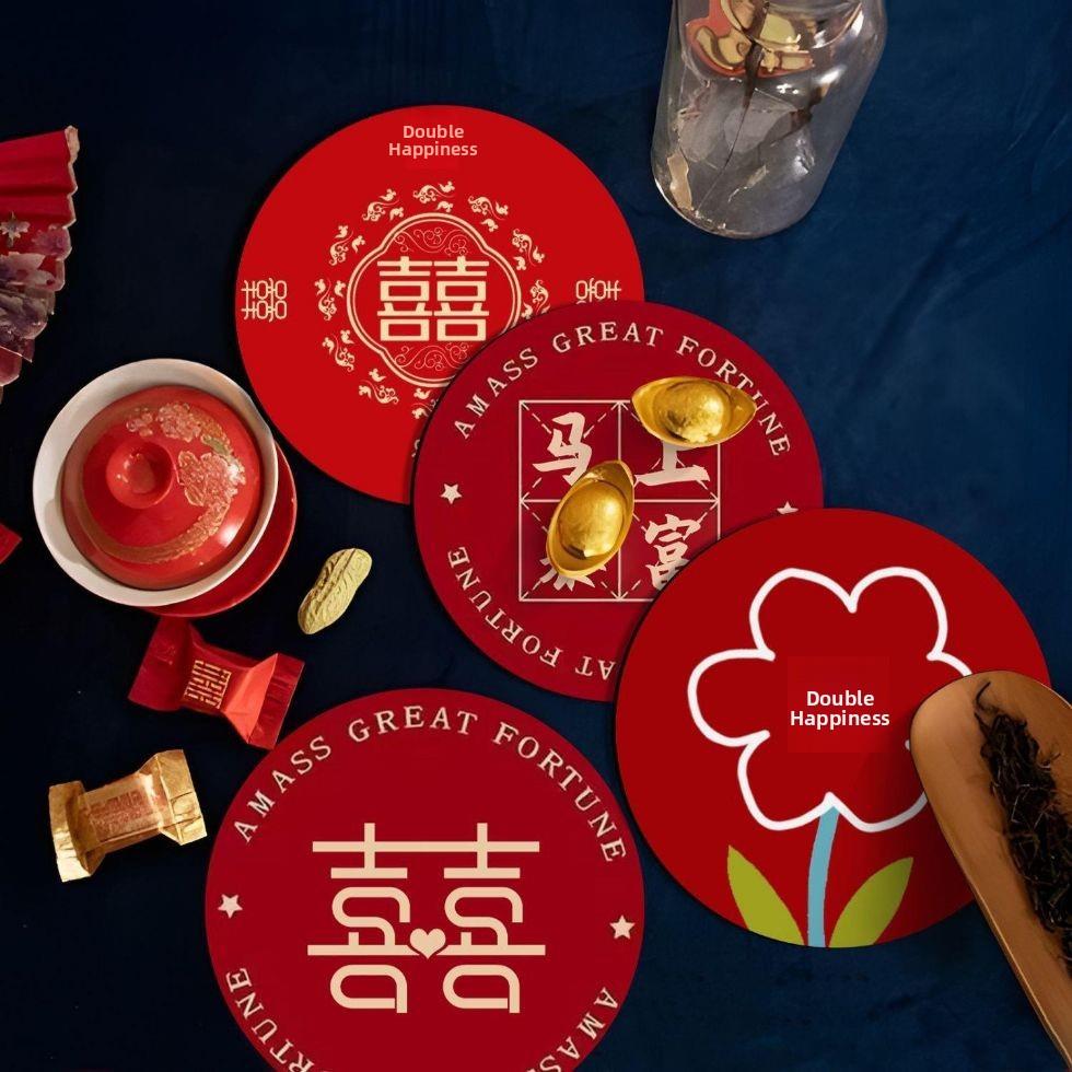 杯垫婚礼中国茶杯垫餐桌垫硅藻泥绝缘垫定制餐垫防滑防烫板垫中国