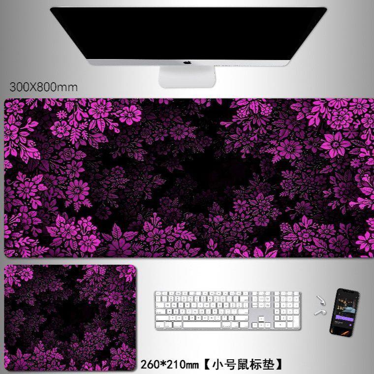 高级感景深印花鼠标垫超大号电竞电脑桌垫键盘垫男生游戏滑鼠垫