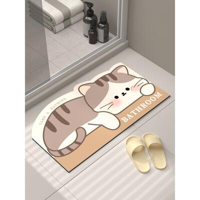 浴室地板垫，浴室防滑脚垫，浴室门软硅藻泥，浴室专用，超强吸湿