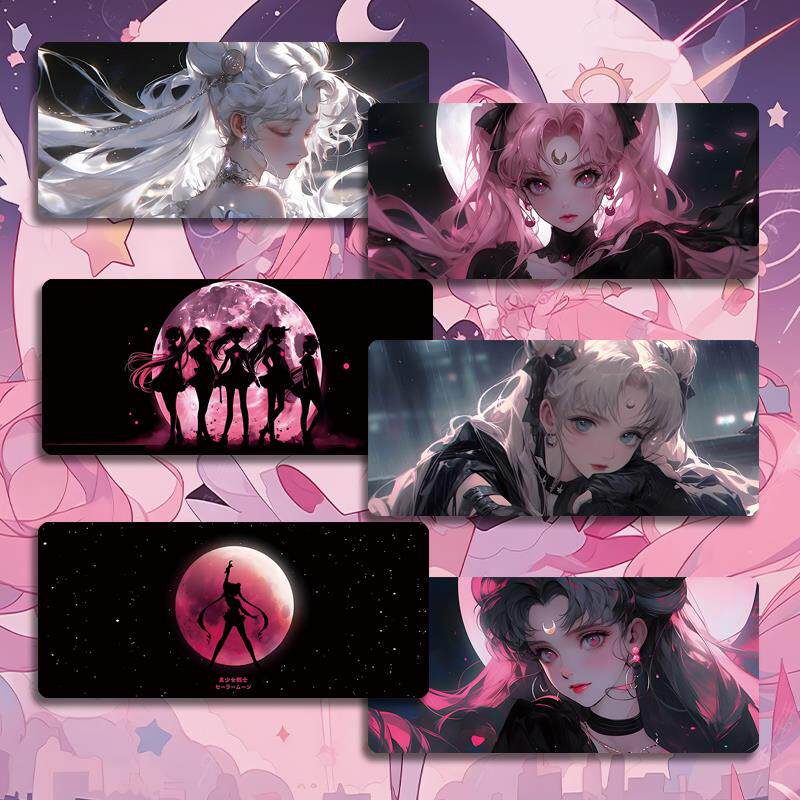 水冰月鼠标垫超大美少女战士电脑键盘垫桌垫女生粉色桌垫二次元