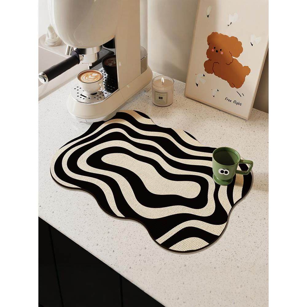 厨房台面沥水垫硅藻泥吸水垫桌面餐桌垫咖啡机防水控水垫隔热杯垫