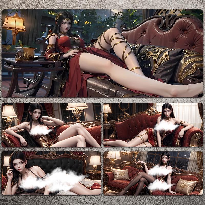 美杜莎鼠标垫超大号男生电竞游戏美女二次元禁欲系电脑键盘桌面垫