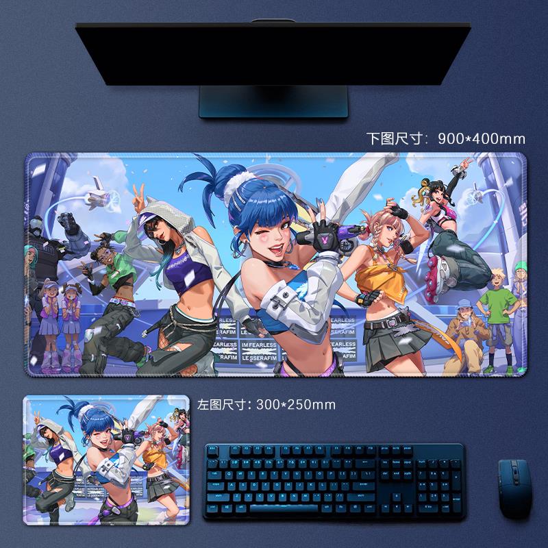 电竞滑鼠垫超大号守望先锋女团2ow猎空D.Va宋哈娜雾子黑影桌垫DVa