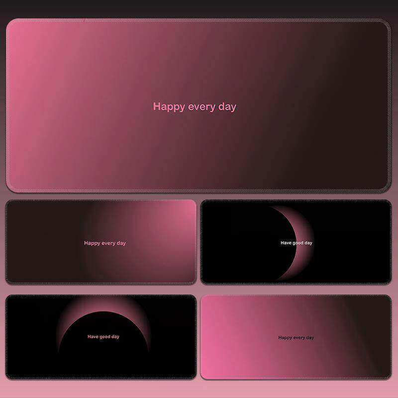 高级感渐变鼠标垫超大黑色粉色大号女生电竞办公定制电脑键盘桌垫
