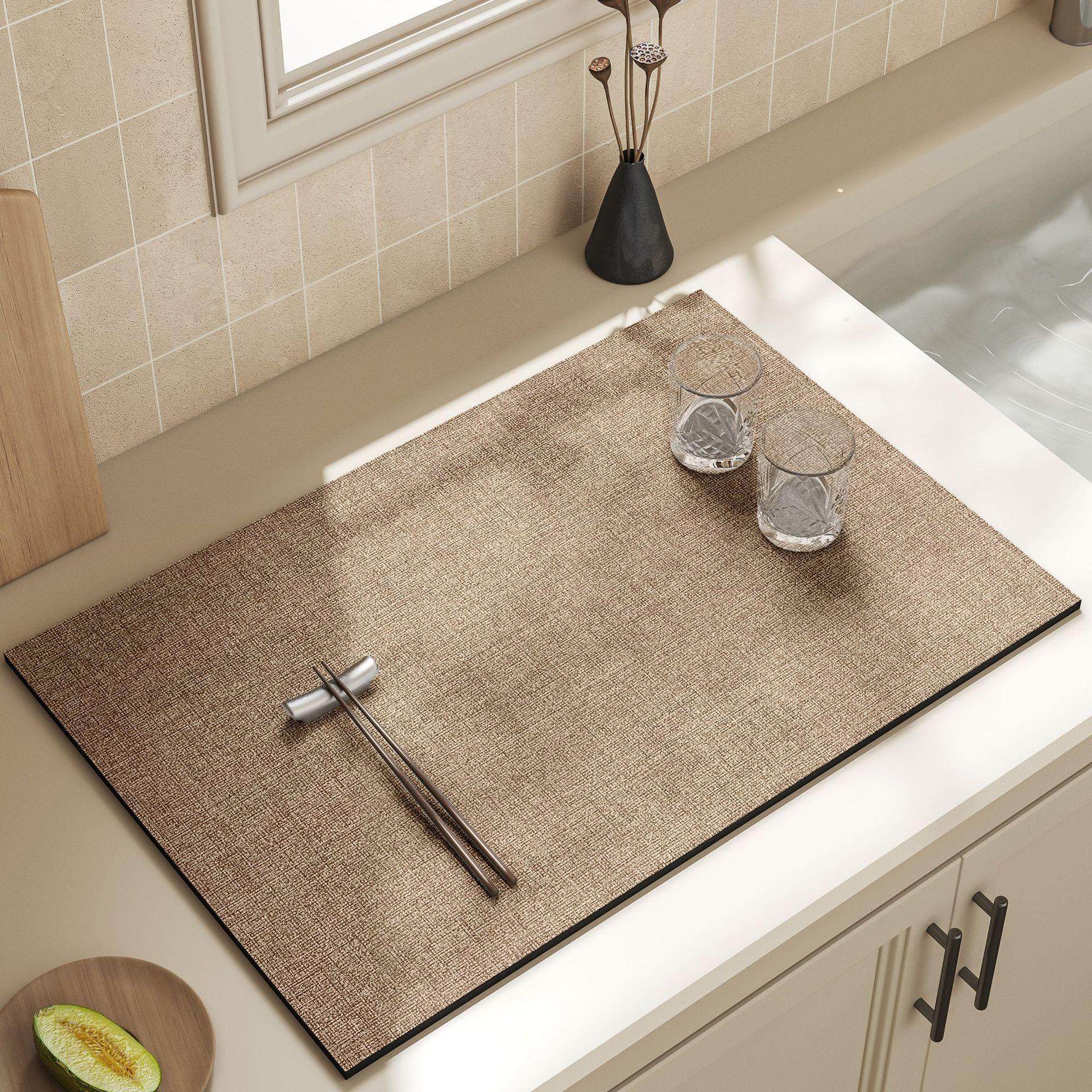 硅藻泥沥水垫吸水防滑吧台垫咖啡机垫隔热垫餐桌垫茶几垫杯垫餐具