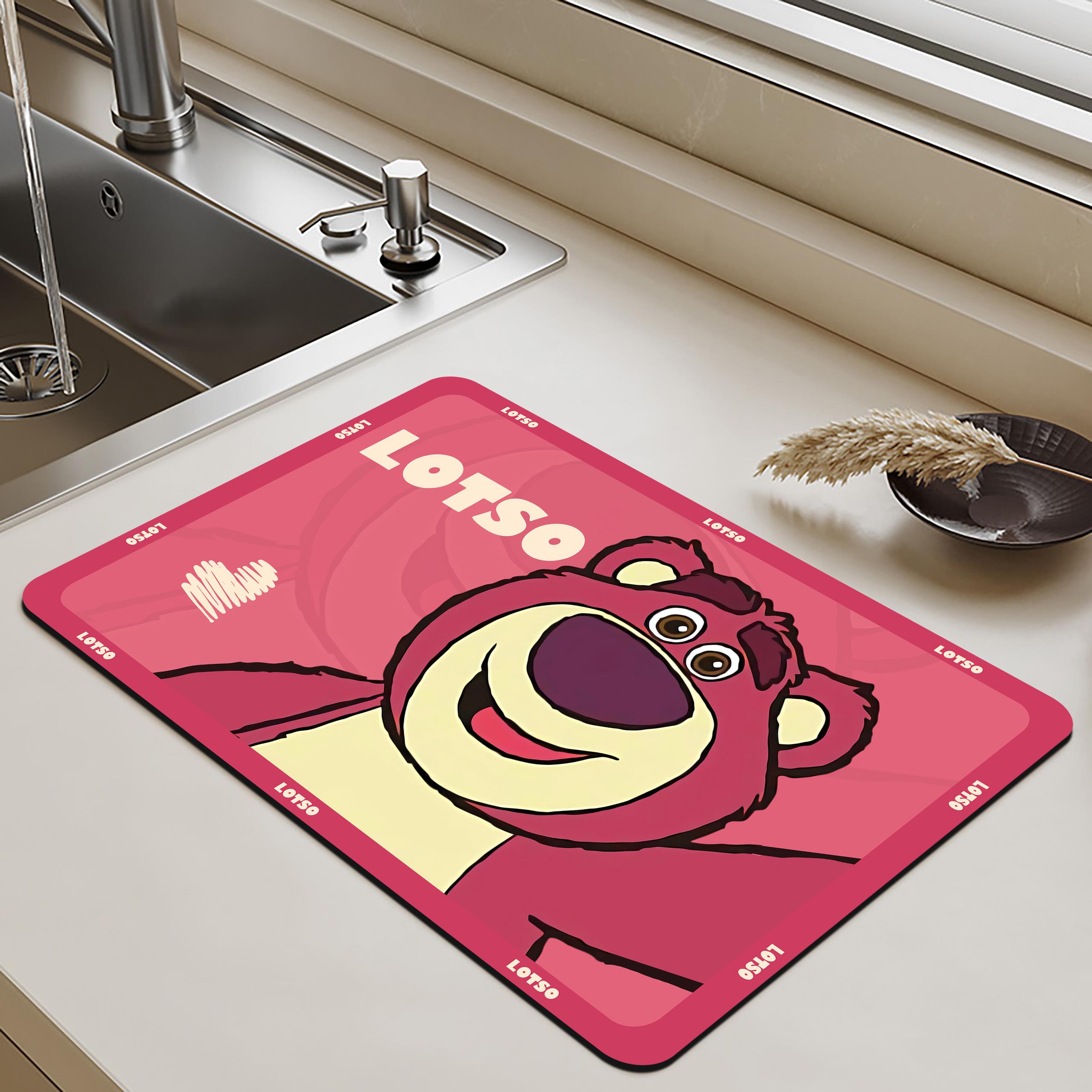 草莓熊厨房台面沥水垫布硅藻泥吸水垫碗筷杯垫碗盘洗控水垫专用垫