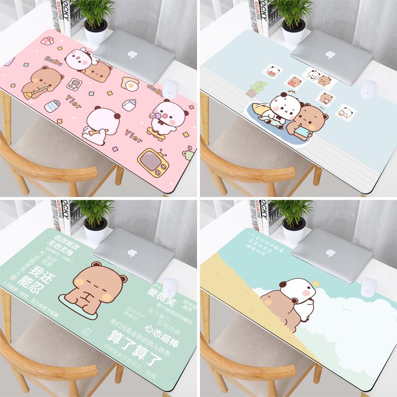 可爱卡通小熊滑鼠垫办公室书桌电脑键盘垫ins动漫电竞游戏键盘垫