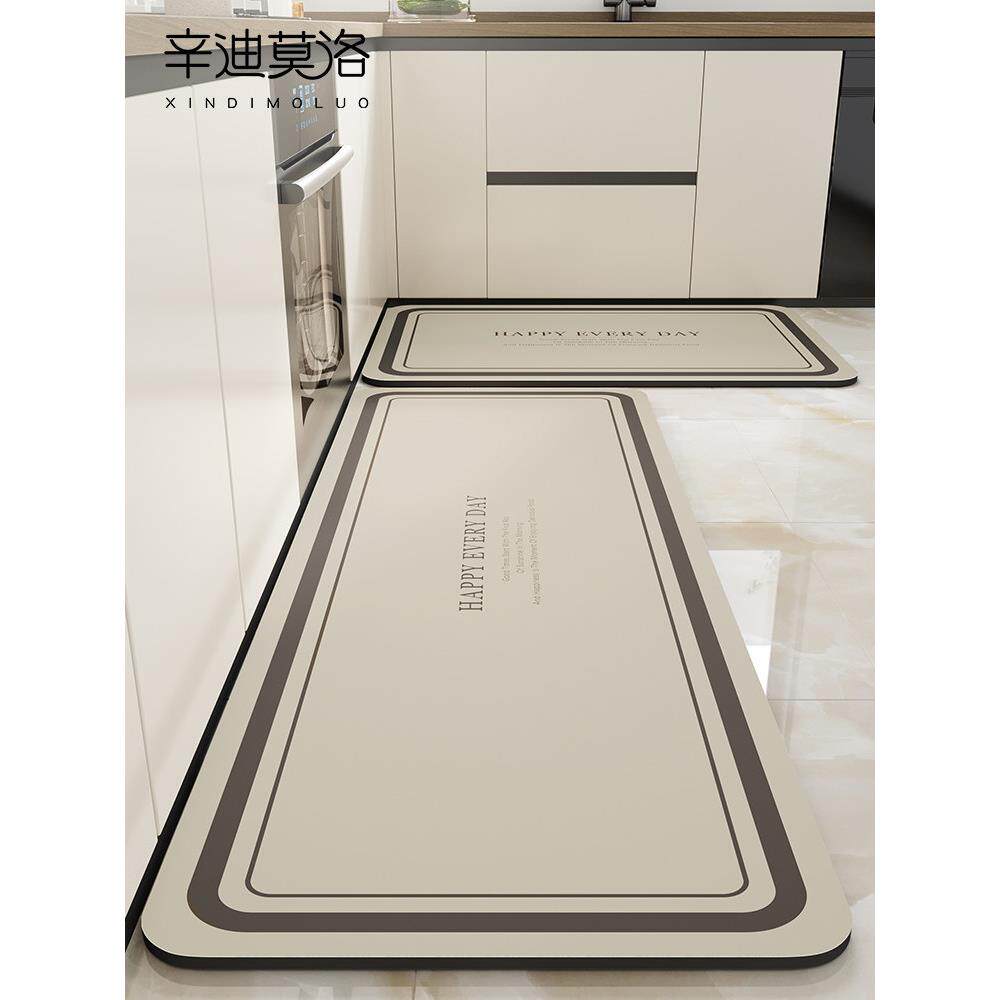厨房地垫2024新款家用硅藻泥专用吸水吸油脚垫耐脏防滑防油地毯