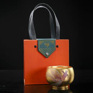 茶具品鸿杰师大手工鎏金真金茶盏主周人茶礼杯Y-267冰种羊脂玉瓷