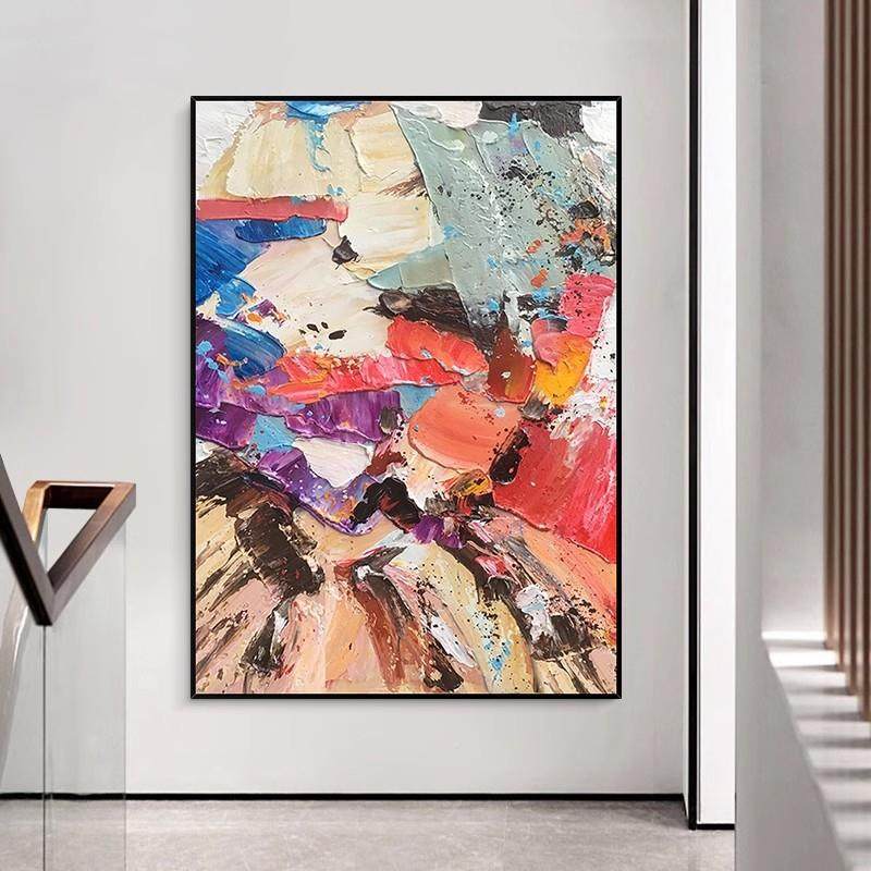 纯手关QWE-2333绘油画客厅装色饰画现代简约大块幅立体抽象艺术走