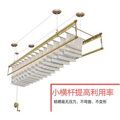 供杆应摇升降晾衣架阳台晾48099衣杆太空铝四式被折手叠晾衣杆架