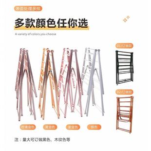 翼型晾衣架阳台免安装钢收纳衣AL-7019折叠北欧风格晾衣子双架层