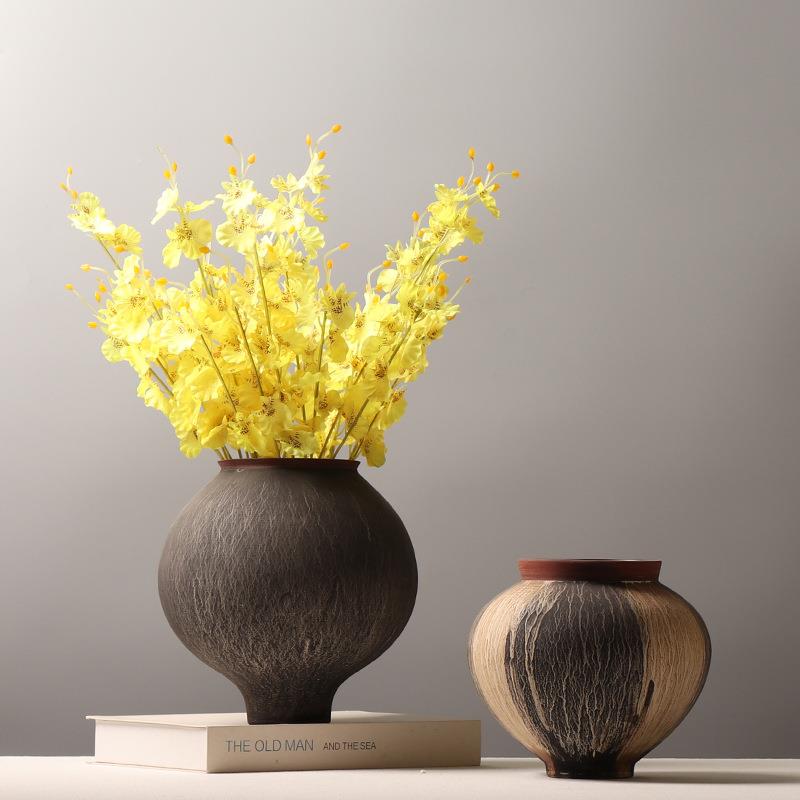 NQC代泼墨陶瓷花瓶客现厅创意插干件家居玄花关艺术装饰品摆桌面