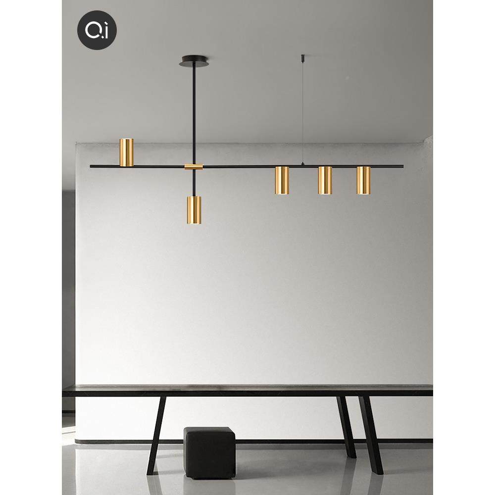 一字长条餐厅吊个轻DH007灯北欧厅灯具客极简性奢创意饭厅餐桌吧