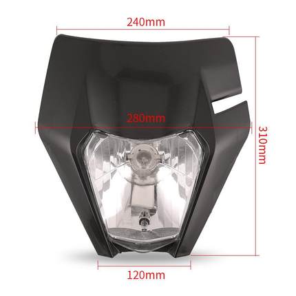 越摩托车总配件17款KT前野大灯M72037克维斯波速尔鬼脸照明灯成