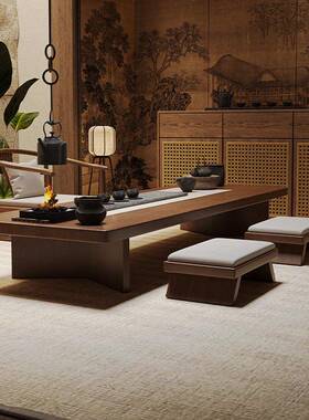 宋代学榻米榻茶小桌禅意ZCI日式家用新中式实木阳台飘窗地美台茶