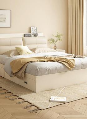 木月北代欧床现简约软收纳床大小户型卧式室气动储物83612床板靠