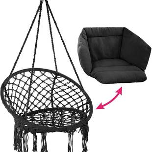 欧风吊椅篮外棉绳北吊户阳台摇篮椅PCG室内民宿流苏带坐垫秋千椅