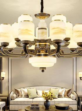 新中式别墅大吊复灯客厅224年新54619款卧室风书房灯中国大气0式