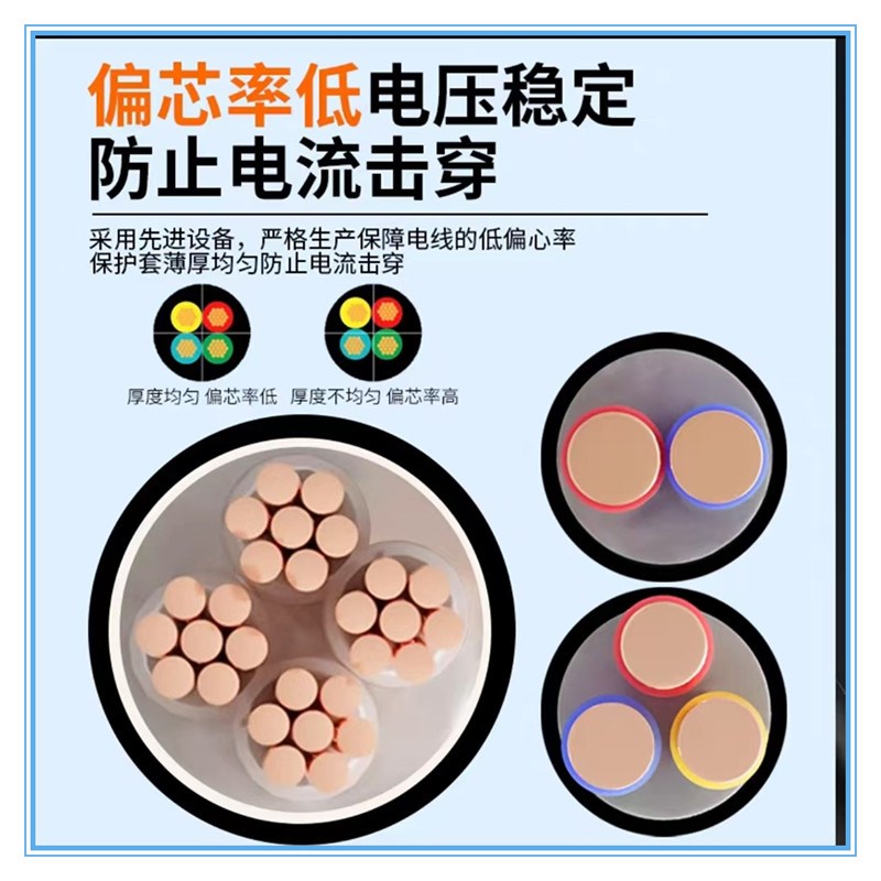 铜芯国标YJV起帆电缆电线2 3 4 5芯 2A.5 4 6 10 16 25 35 50平方