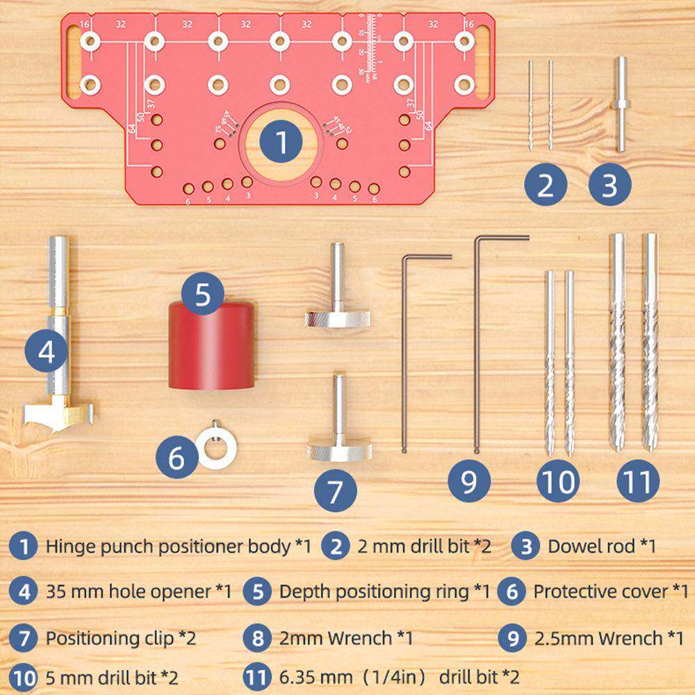 金铝合2合1铰柜门排孔打孔器木工具家链具打孔工定位器THT打孔器