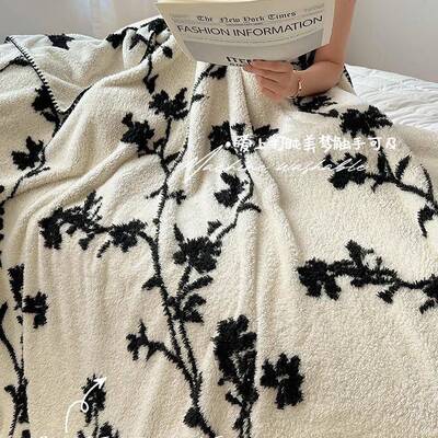 法式复古毛厚毯珊瑚法室lxy20241兰绒秋睡冬季加办公午沙发小毯子